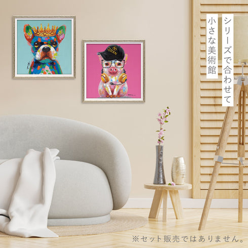 オイルペイントアート ピッグクイーン 33×33cm.|s5